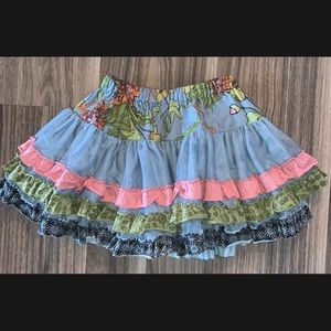 Matilda Jane Girls Field Trip Jessie Skirt Ruffles Tulle Size 2